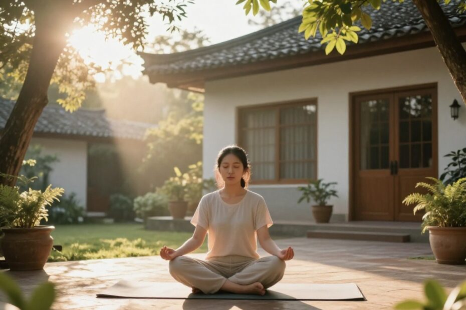 Person practicing 1 minute meditation for quick stress relief and relaxation