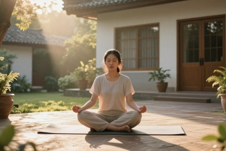 Person practicing 1 minute meditation for quick stress relief and relaxation